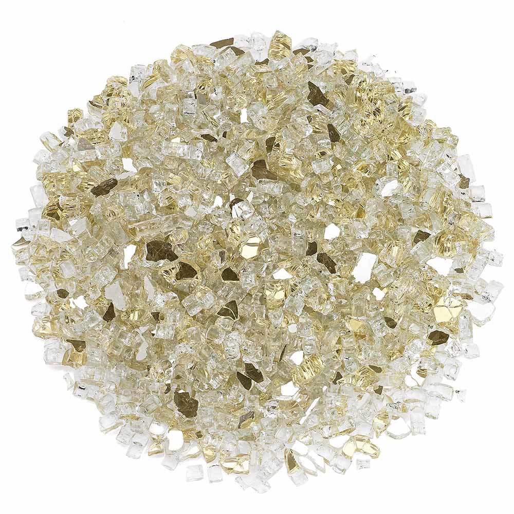 American Fire Glass 1/4 - Inch Premium Fire Glass, 10 - Pounds, Gold Reflective - by American Fire Glass | Buy at Agent BBQ