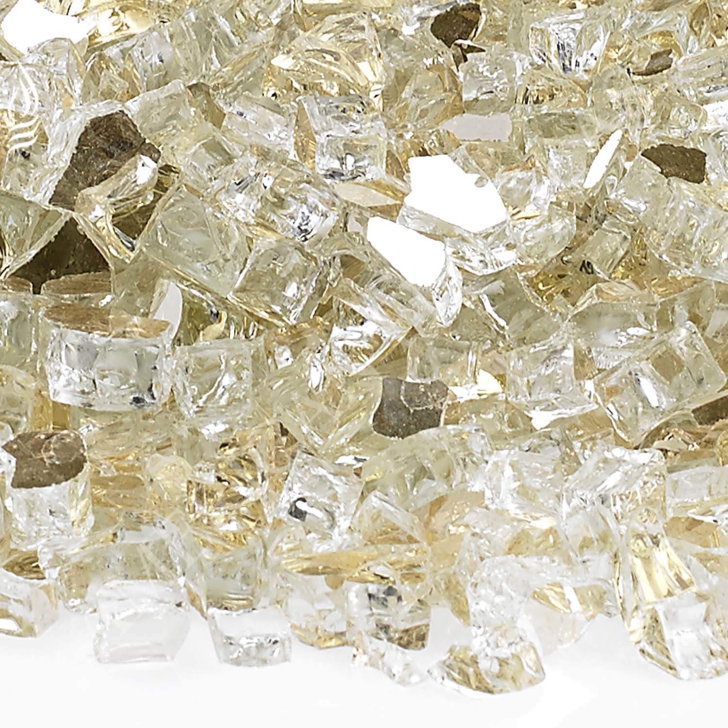 American Fire Glass 1/4 - Inch Premium Fire Glass, 10 - Pounds, Gold Reflective - by American Fire Glass | Buy at Agent BBQ