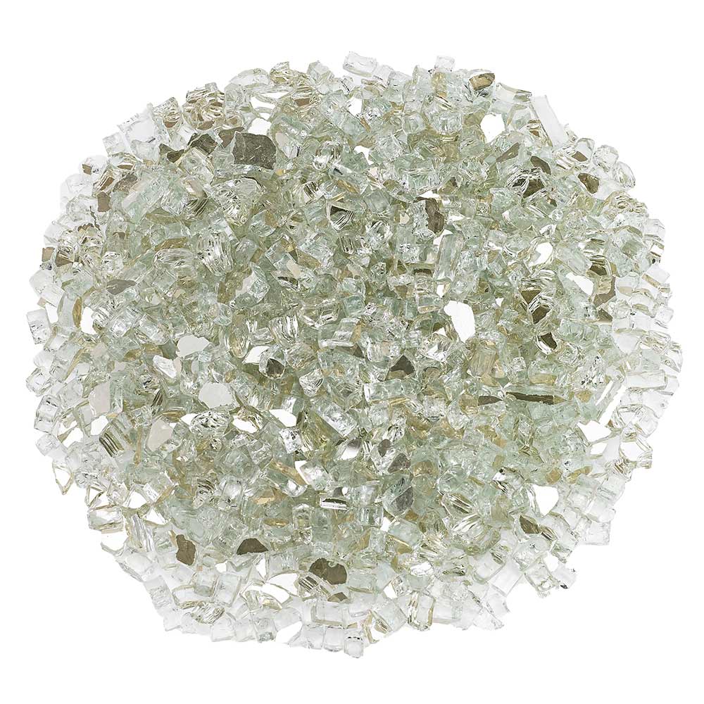 American Fire Glass 1/4 - Inch Premium Fire Glass, 10 - Pounds, Platinum Reflective - by American Fire Glass | Buy at Agent BBQ