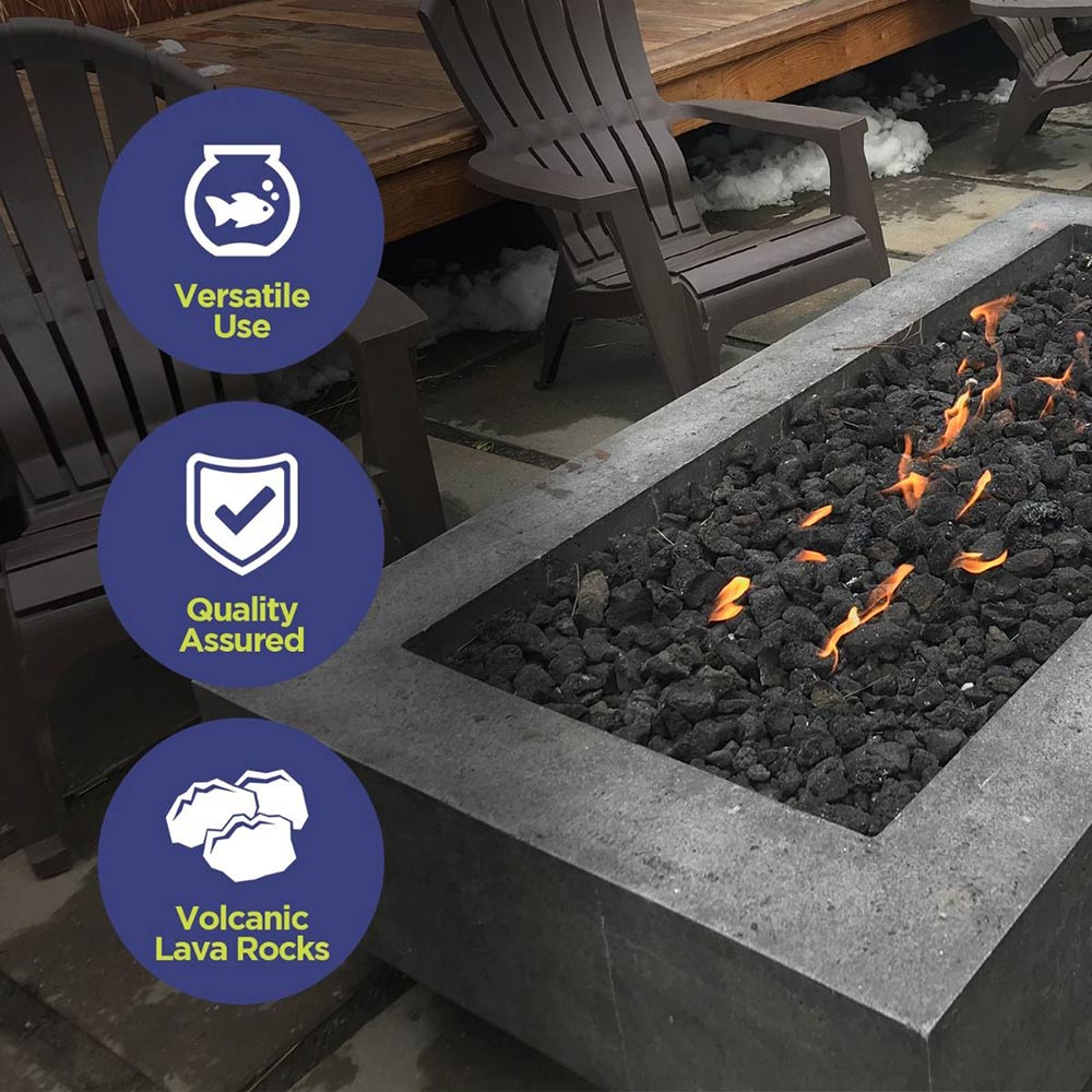 American Fire Glass 20 - Pound Black Lava Rock, Medium .5 - 1 Inch - by American Fire Glass | Buy at Agent BBQ