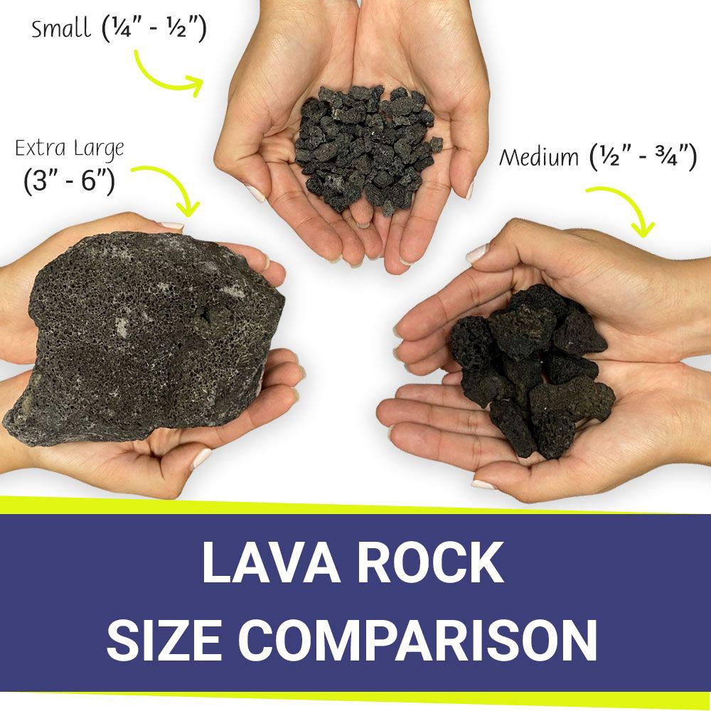American Fire Glass 20 - Pound Black Lava Rock, Medium .5 - 1 Inch - by American Fire Glass | Buy at Agent BBQ