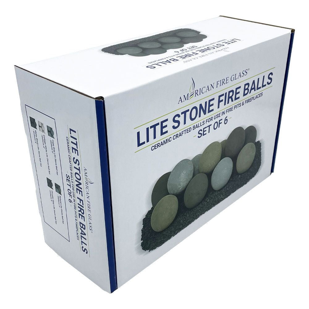 American Fire Glass Lite Stone Balls, 6 Stone Set - by American Fire Glass | Buy at Agent BBQ