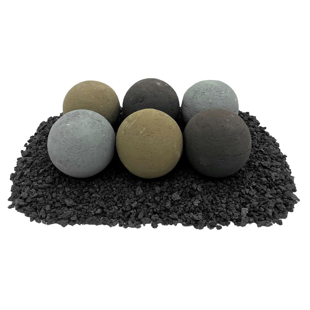 American Fire Glass Lite Stone Balls, 6 Stone Set - by American Fire Glass | Buy at Agent BBQ