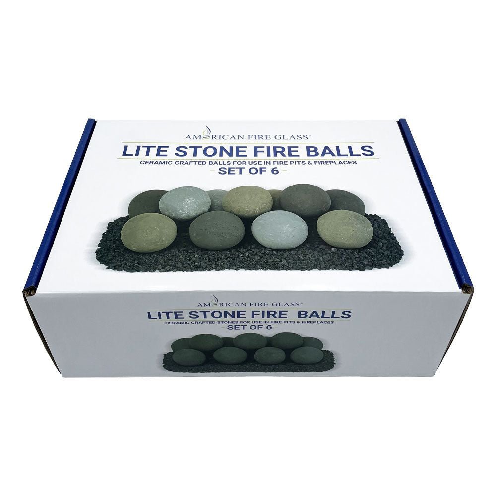 American Fire Glass Lite Stone Balls, 6 Stone Set - by American Fire Glass | Buy at Agent BBQ