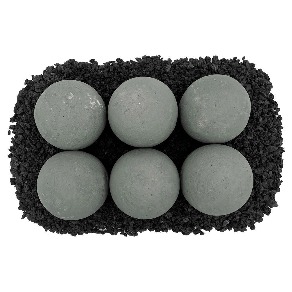 American Fire Glass Lite Stone Balls, 6 Stone Set - by American Fire Glass | Buy at Agent BBQ