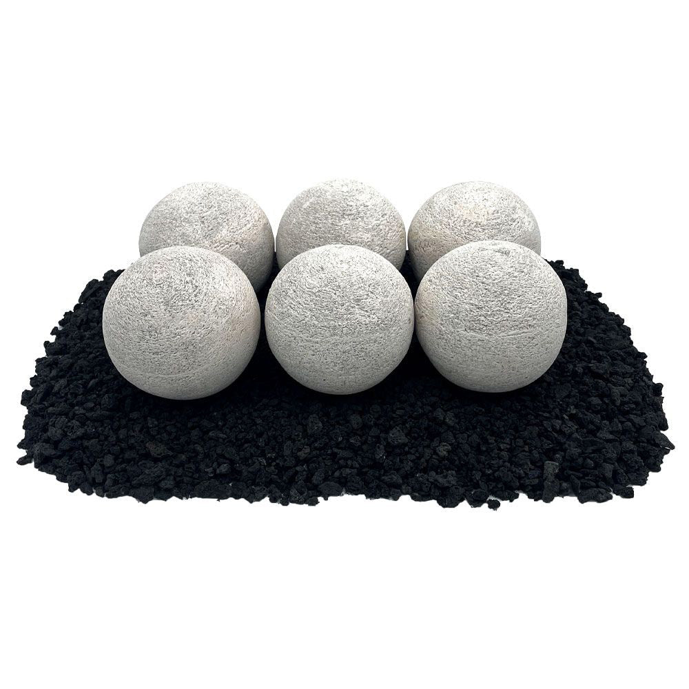 American Fire Glass Lite Stone Balls, 6 Stone Set - by American Fire Glass | Buy at Agent BBQ