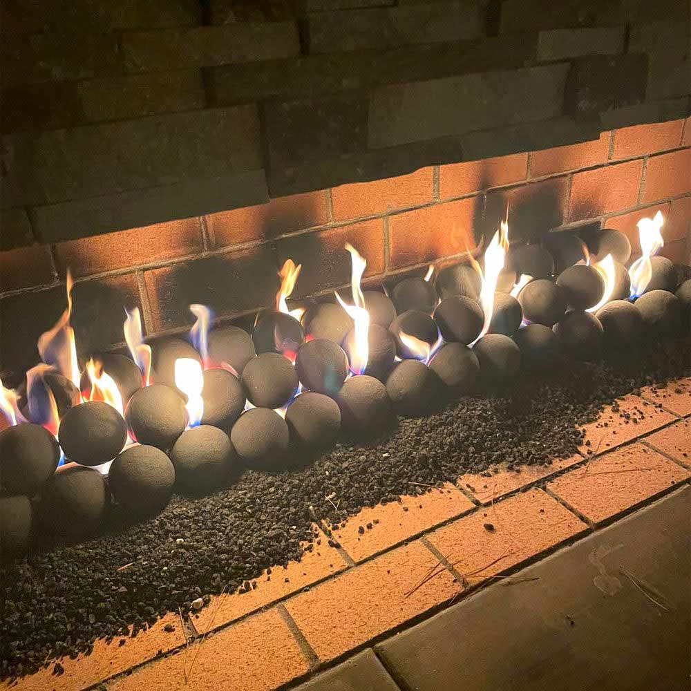 American Fire Glass Lite Stone Balls, 6 Stone Set - by American Fire Glass | Buy at Agent BBQ