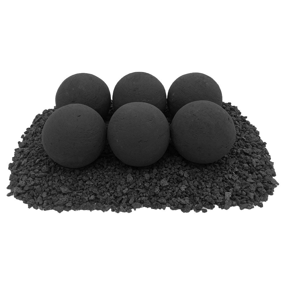 American Fire Glass Lite Stone Balls, 6 Stone Set - by American Fire Glass | Buy at Agent BBQ