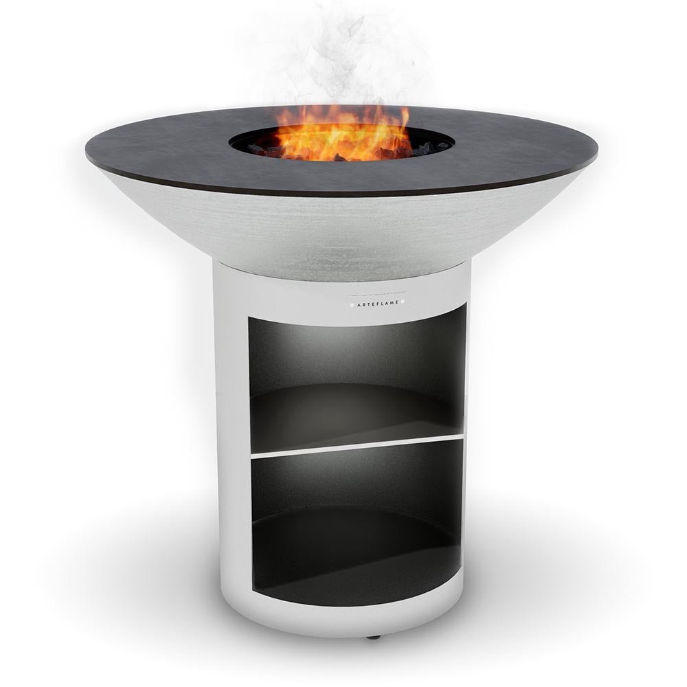 Arteflame 40″ Platinum Series — Stainless Fire Bowl Flat-Top Grill with Storage Base - All Products, Arteflame Grills by Arteflame | Buy at Agent BBQ