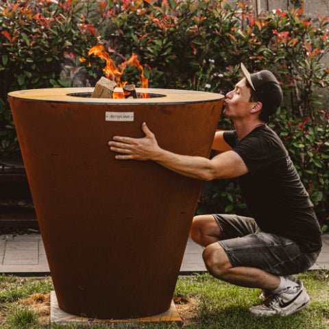 Arteflame One Series 40″ — XXL Flat-Top Charcoal Grill & Fire Bowl (Single-Piece CORTEN Body) - All Products, Arteflame Grills by Arteflame | Buy at Agent BBQ