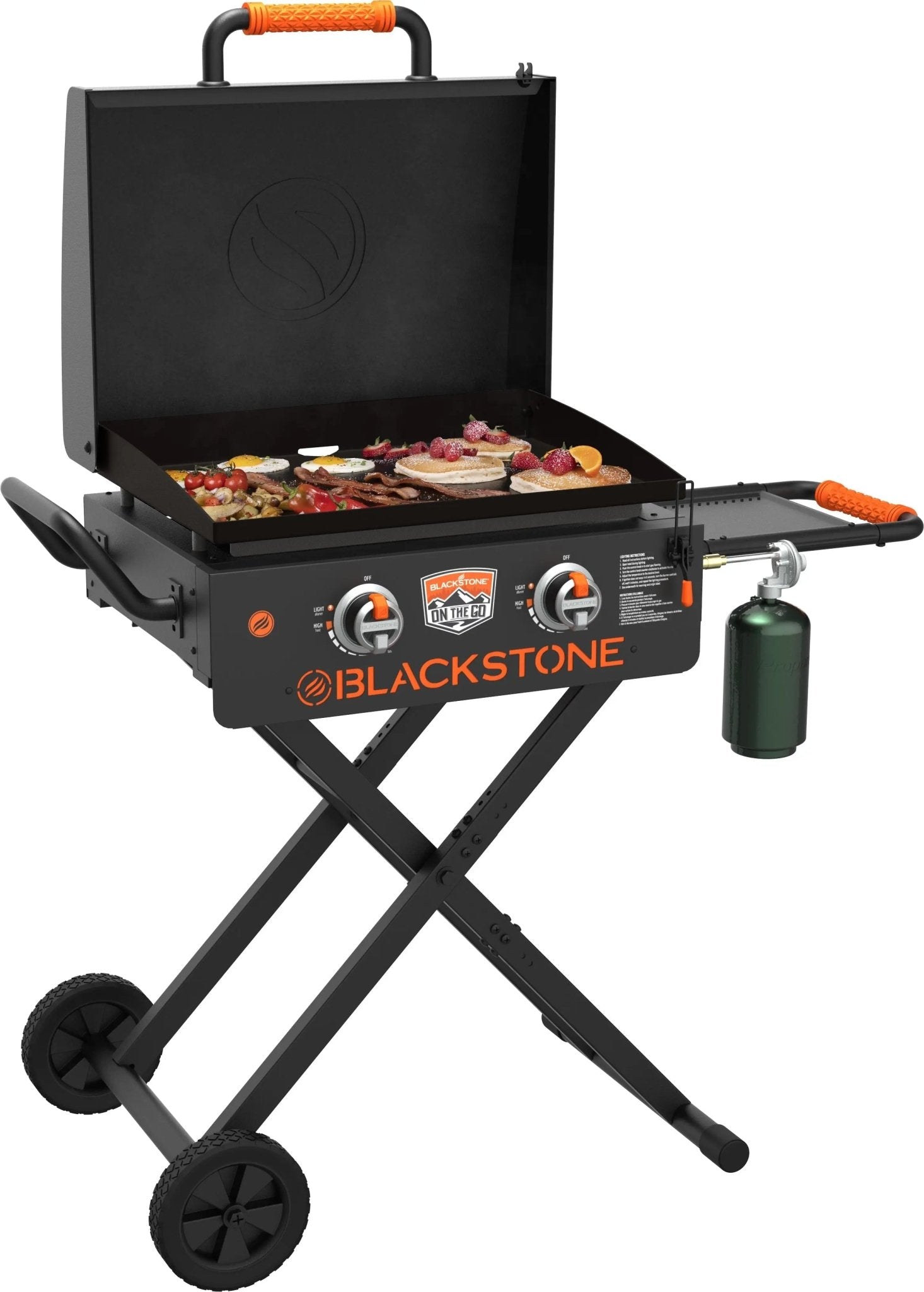 Blackstone - 22" On The Go Scissor Cart Griddle W/Hood - 2350 - by Blackstone | Buy at Agent BBQ
