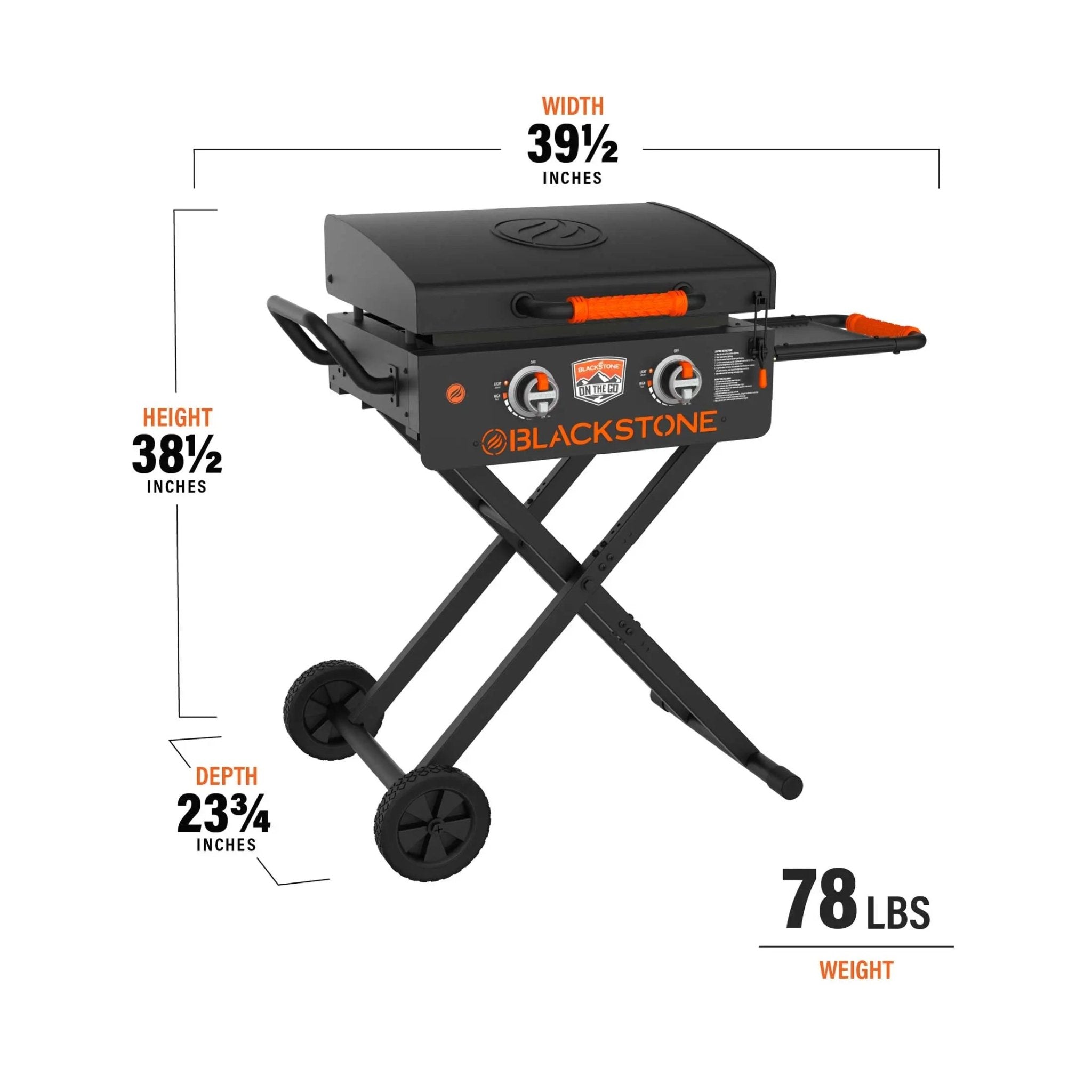 Blackstone - 22" On The Go Scissor Cart Griddle W/Hood - 2350 - by Blackstone | Buy at Agent BBQ