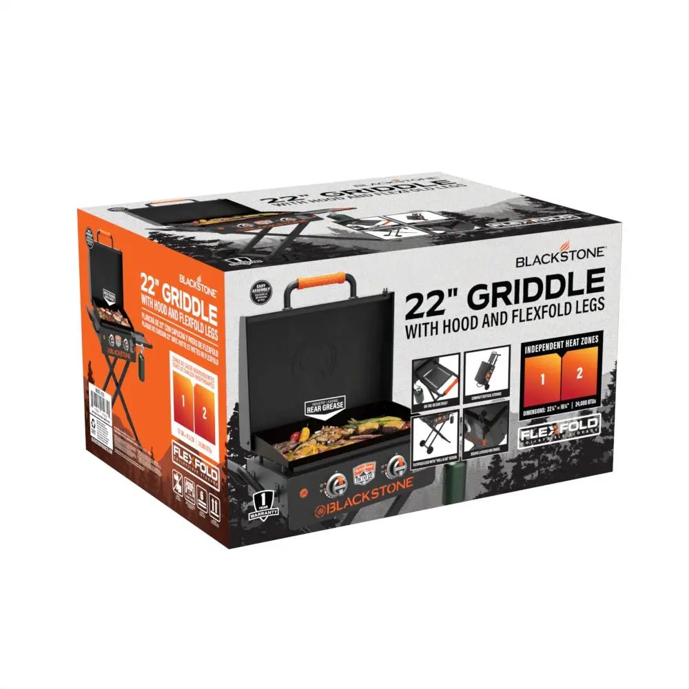Blackstone - 22" On The Go Scissor Cart Griddle W/Hood - 2350 - by Blackstone | Buy at Agent BBQ