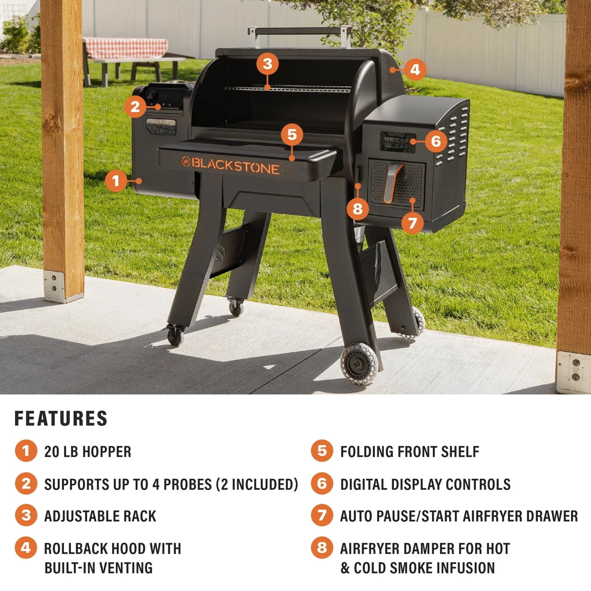Blackstone - 900 Pellet Air Fryer Combo - 2258 - Pellet Grill by Blackstone | Buy at Agent BBQ