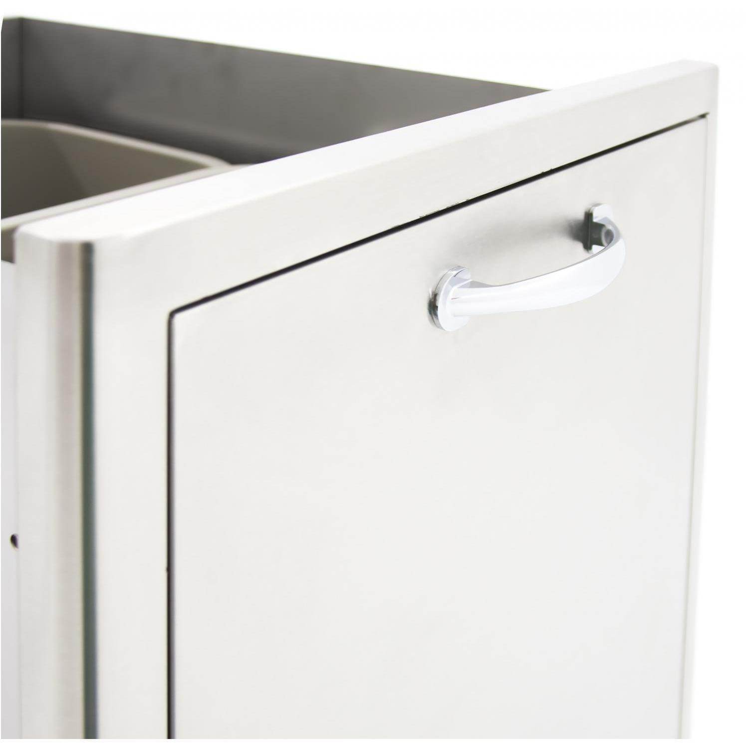 Blaze 20" Roll - Out Double Trash / Recycling Bin in Stainless Steel Finish (BLZ - TREC - DRW - H) - by Blaze Grills | Buy at Agent BBQ