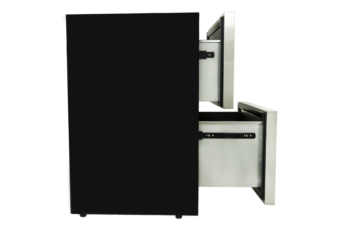 Blaze 23.5 - Inch 5.1 Cu. Ft. Outdoor Rated Stainless Steel Double Drawer Refrigerator - BLZ - SSRF - DBDR5.1 - by Blaze Grills | Buy at Agent BBQ