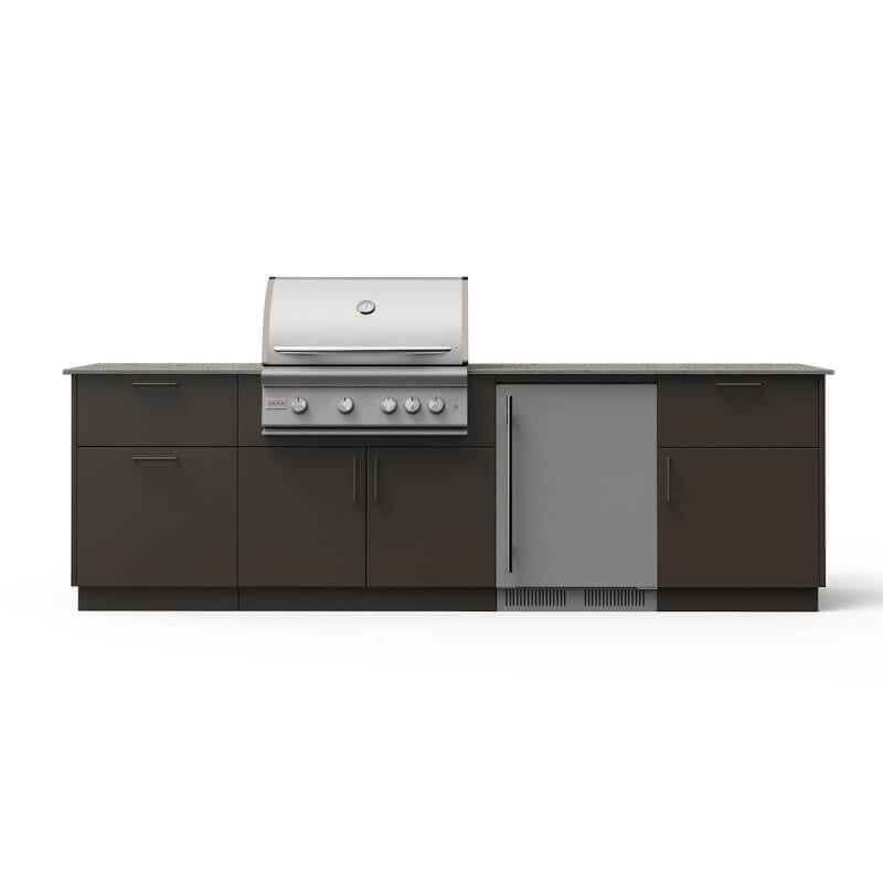 Blaze Morning Glow 10 - Ft Outdoor Kitchen Island w/ 32 - Inch Marine - Grade Premium LTE+ Grill & Refrigerator - by Blaze Grills | Buy at Agent BBQ