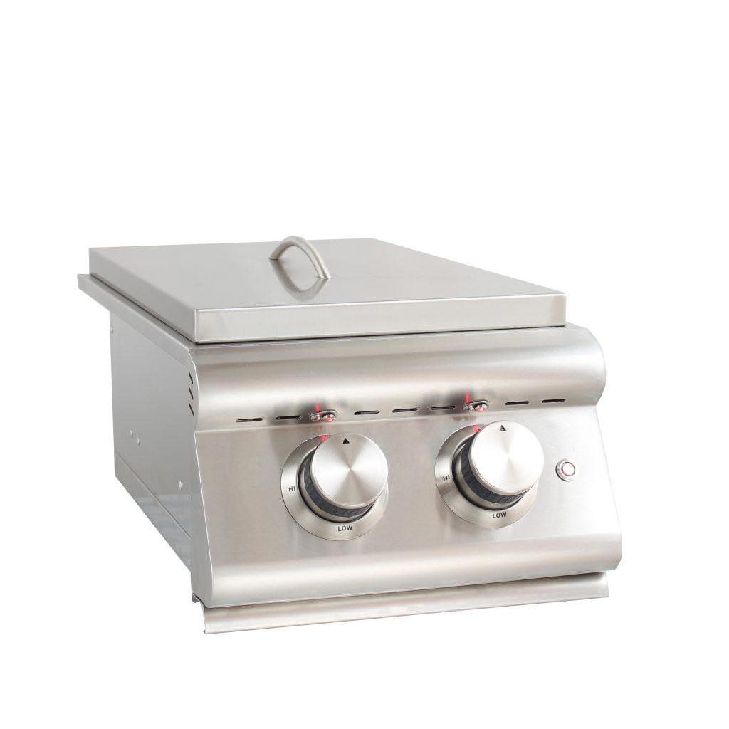 Blaze Premium LTE Built - In Gas Stainless Steel Double Side Burner With Lid - BLZ - SB2LTE - LP/NG - by Blaze Grills | Buy at Agent BBQ
