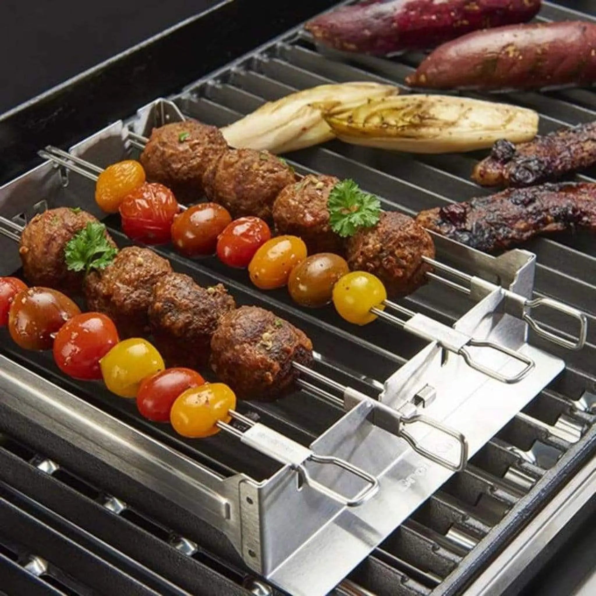 Broil King 12" Stainless Steel Narrow Kebab Rack Set - by Broil King | Buy at Agent BBQ