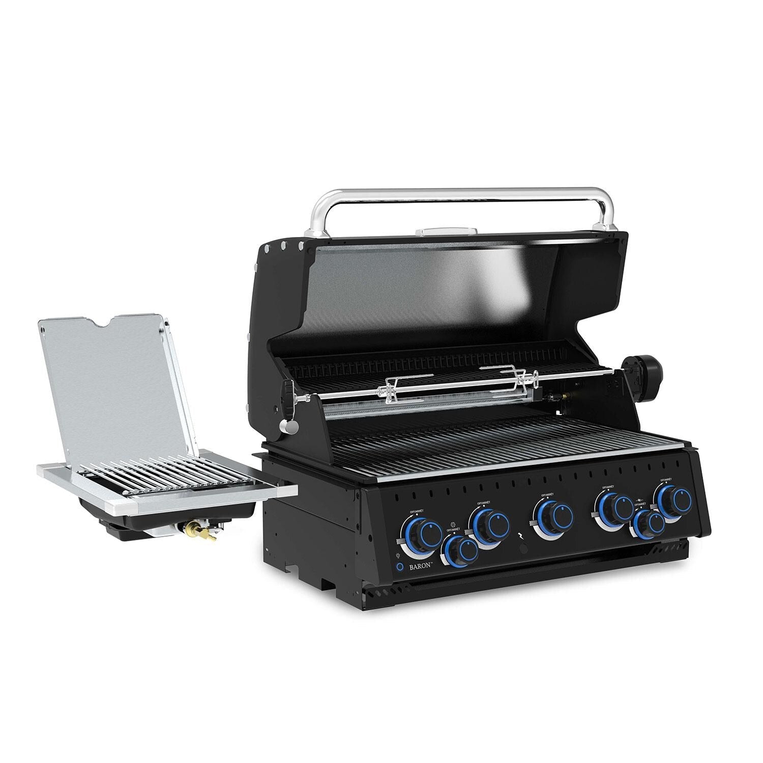 Broil King Baron 590 IR Shadow 32 - in 5 Burner Built - In Natural Gas Grill w/ Infrared Side Burner & Rear Rotisserie Burner - Black - 876647 - Outdoor Grills by Broil King | Buy at Agent BBQ