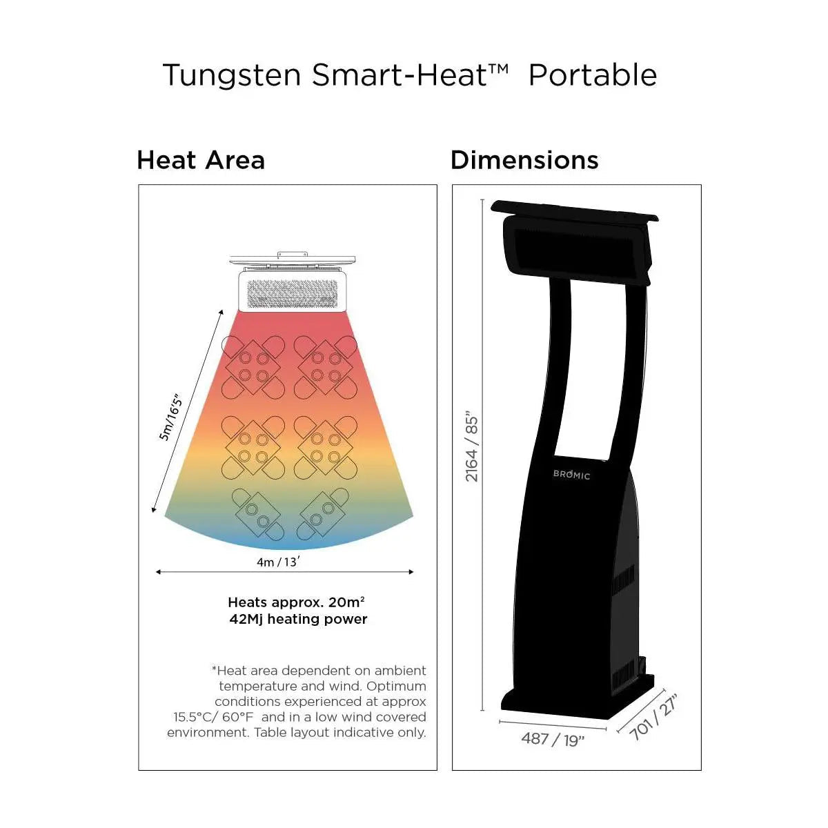 Bromic Heating - Tungsten Smart - Heat 38,500 BTU Propane Gas Freestanding Portable Patio Heater - by Bromic Heating | Buy at Agent BBQ