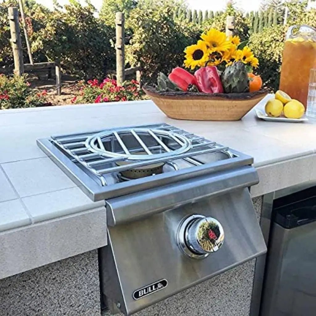 Bull 12" Built - In Pro Single Side Burner With Cover - by Bull Grills | Buy at Agent BBQ