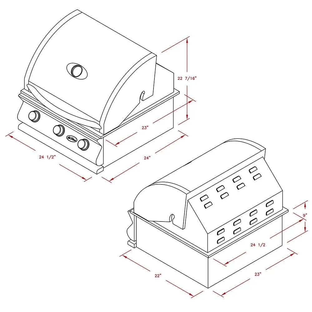 Cal Flame - BBQ Built In Grills G - Series - 3 BURNER - BBQ18G03 - Built - In Propane or Natural Gas Grills by Cal Flame | Buy at Agent BBQ