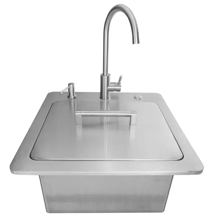 Coyote 21" Sink & Faucet, Drain, Soap Dispenser - C3SINKF21 - Outdoor Kitchens by Coyote Outdoor Living | Buy at Agent BBQ