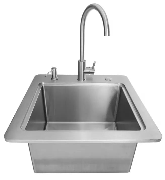 Coyote 21" Sink & Faucet, Drain, Soap Dispenser - C3SINKF21 - Outdoor Kitchens by Coyote Outdoor Living | Buy at Agent BBQ