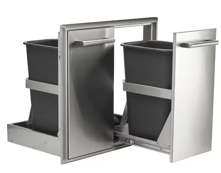 Coyote 26 Inch Pull Out Trash and Recycle - C3 - TC - Outdoor Kitchens by Coyote Outdoor Living | Buy at Agent BBQ