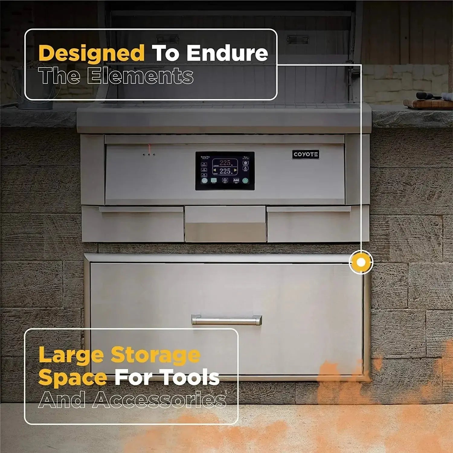 Coyote 28" Single Sealed Storage Drawer - C3 - SSD28 - Outdoor Kitchens by Coyote Outdoor Living | Buy at Agent BBQ