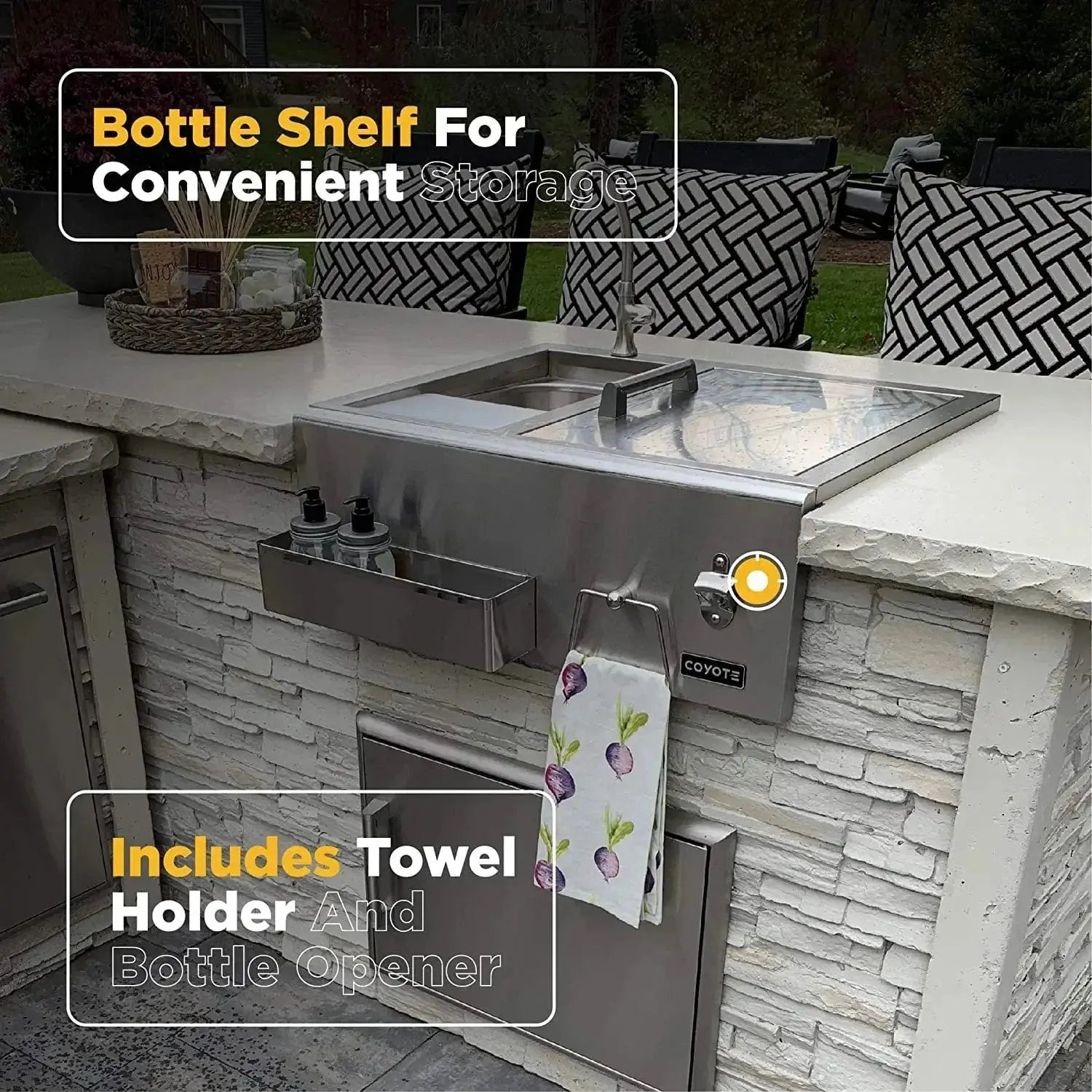 Coyote 30 Inch Refreshment Center - C3RC - Sink by Coyote Outdoor Living | Buy at Agent BBQ