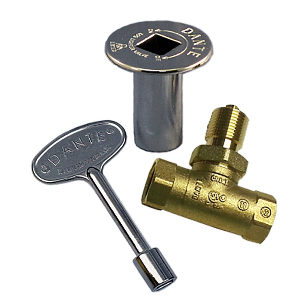 Dante 1/2 - Inch Quarter Turn Straight Gas Ball Valve Kit, Chrome - by Dante Products | Buy at Agent BBQ