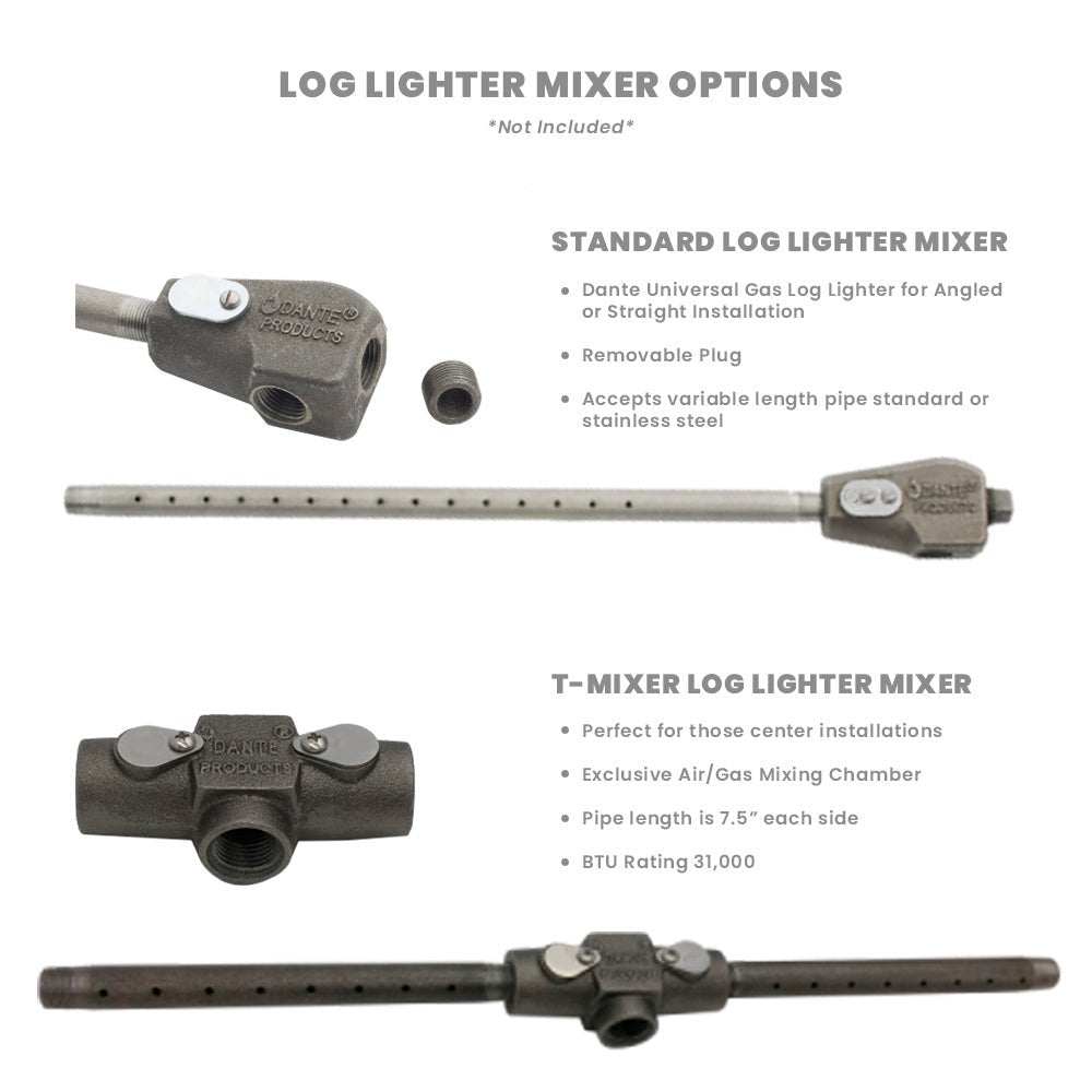 Dante Stainless Steel Gas Fireplace Log Lighter Burner Pipe - by Dante Products | Buy at Agent BBQ
