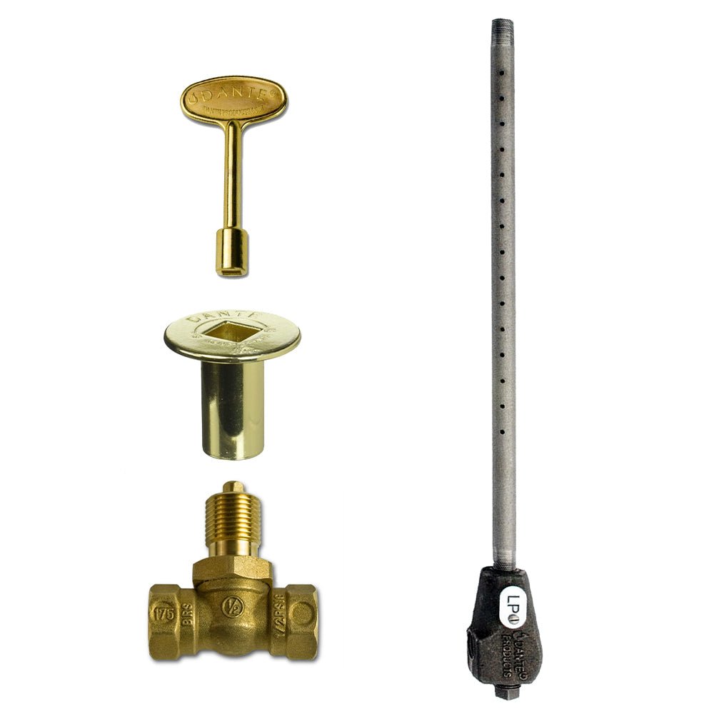 Dante Universal Log Lighter with Straight Ball Valve, Key and Floor Plate - by Dante Products | Buy at Agent BBQ