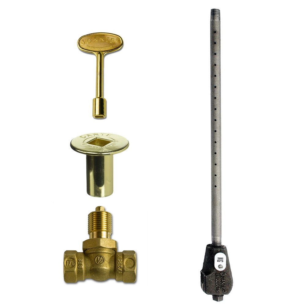 Dante Universal Log Lighter with Straight Ball Valve, Key and Floor Plate - by Dante Products | Buy at Agent BBQ