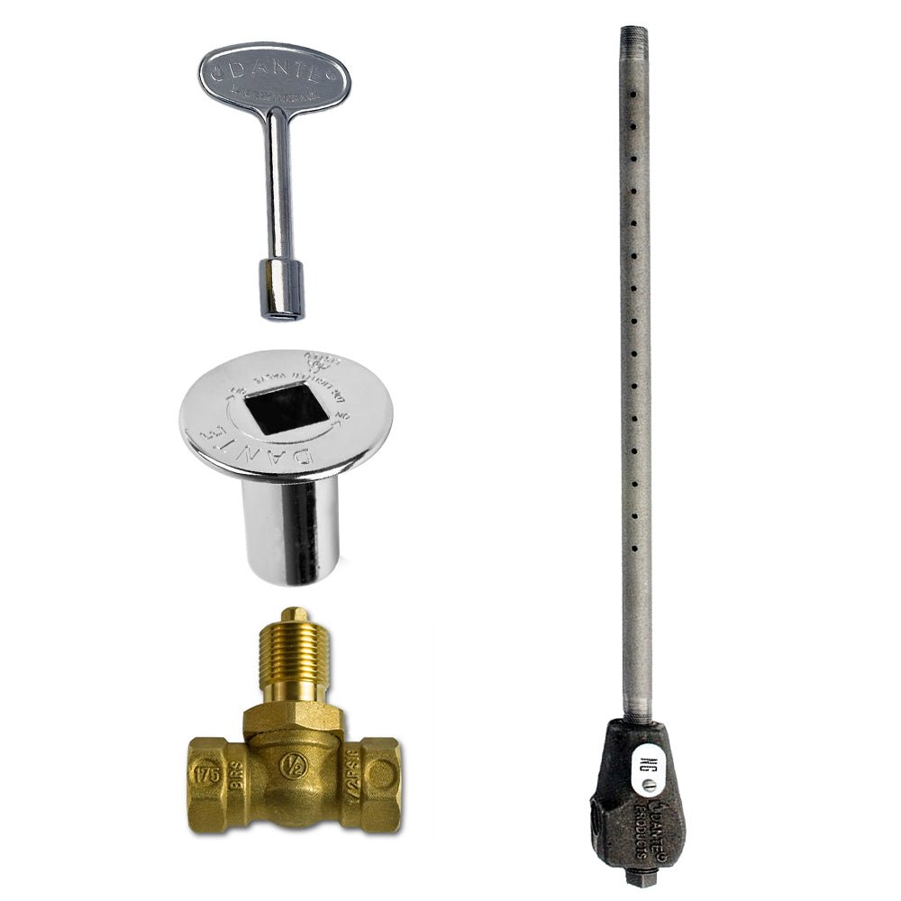 Dante Universal Log Lighter with Straight Ball Valve, Key and Floor Plate - by Dante Products | Buy at Agent BBQ