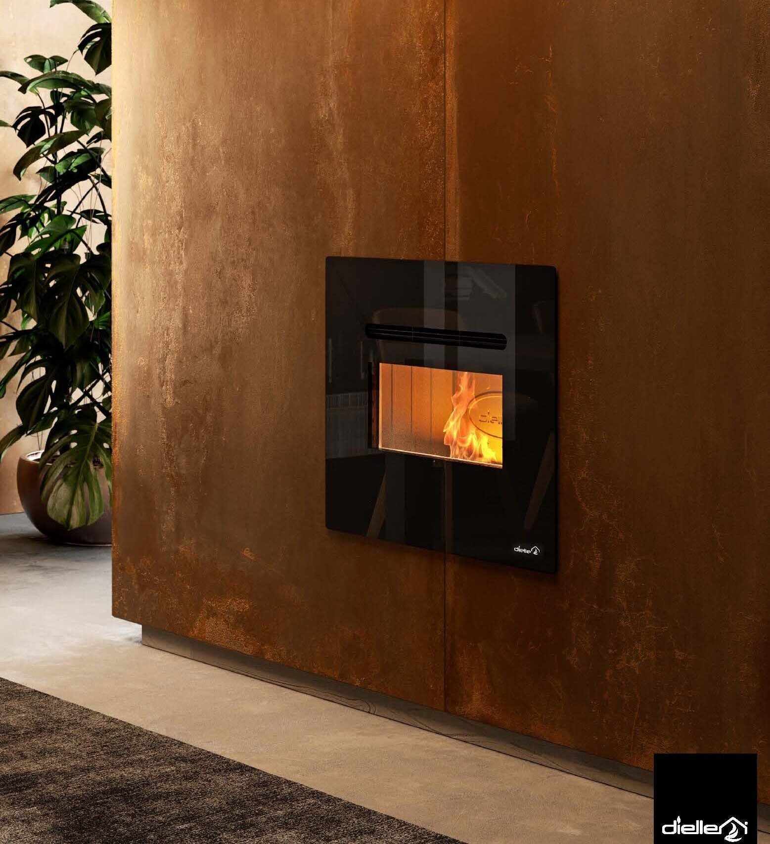 Dielle FBX Pellet Insert - Black Glass With Magic Black Glass Front (26.65" x 25.19") - by Dielle | Buy at Agent BBQ