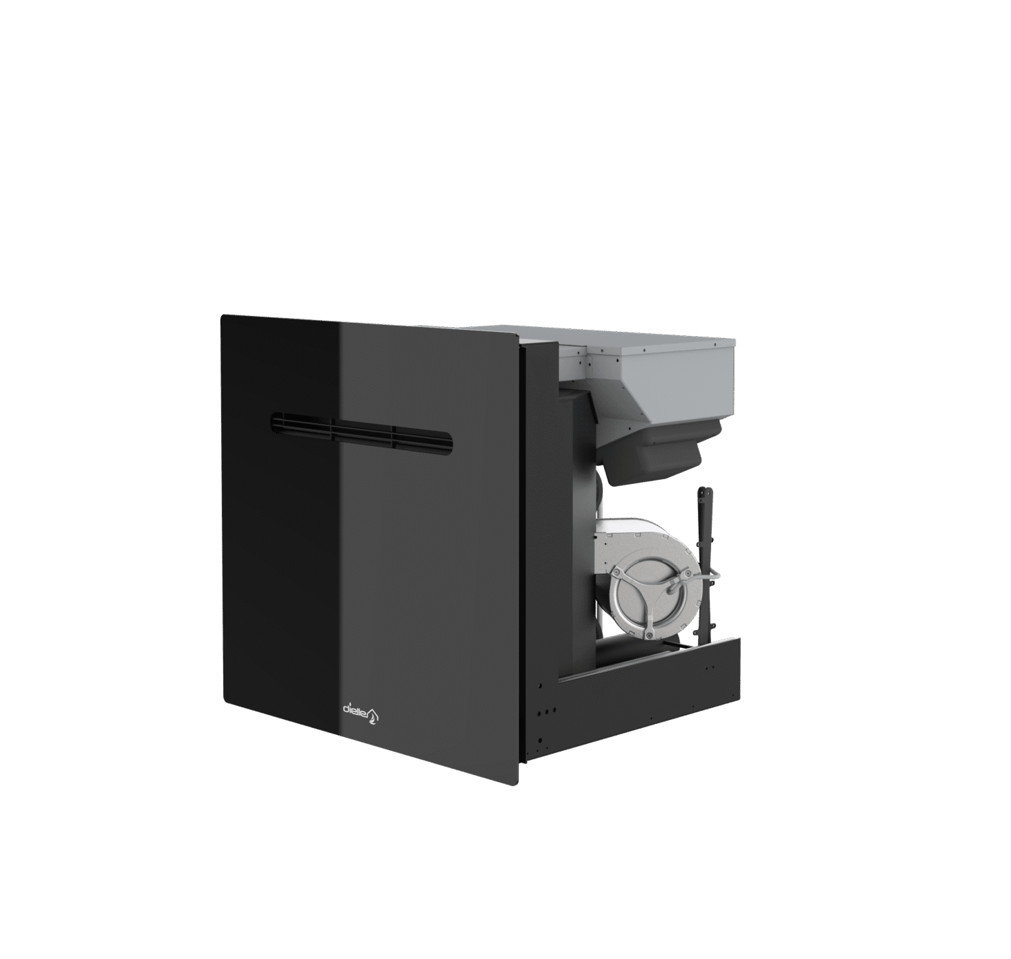 Dielle FBX Pellet Insert - Black Glass With Magic Black Glass Front (26.65" x 25.19") - by Dielle | Buy at Agent BBQ