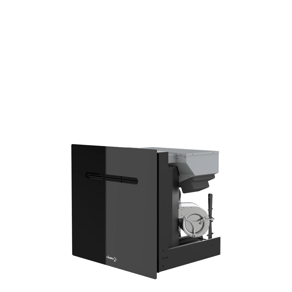 Dielle FBX Pellet Insert - Black Glass With Magic Black Glass Front (31.49" x 25.19") - by Dielle | Buy at Agent BBQ