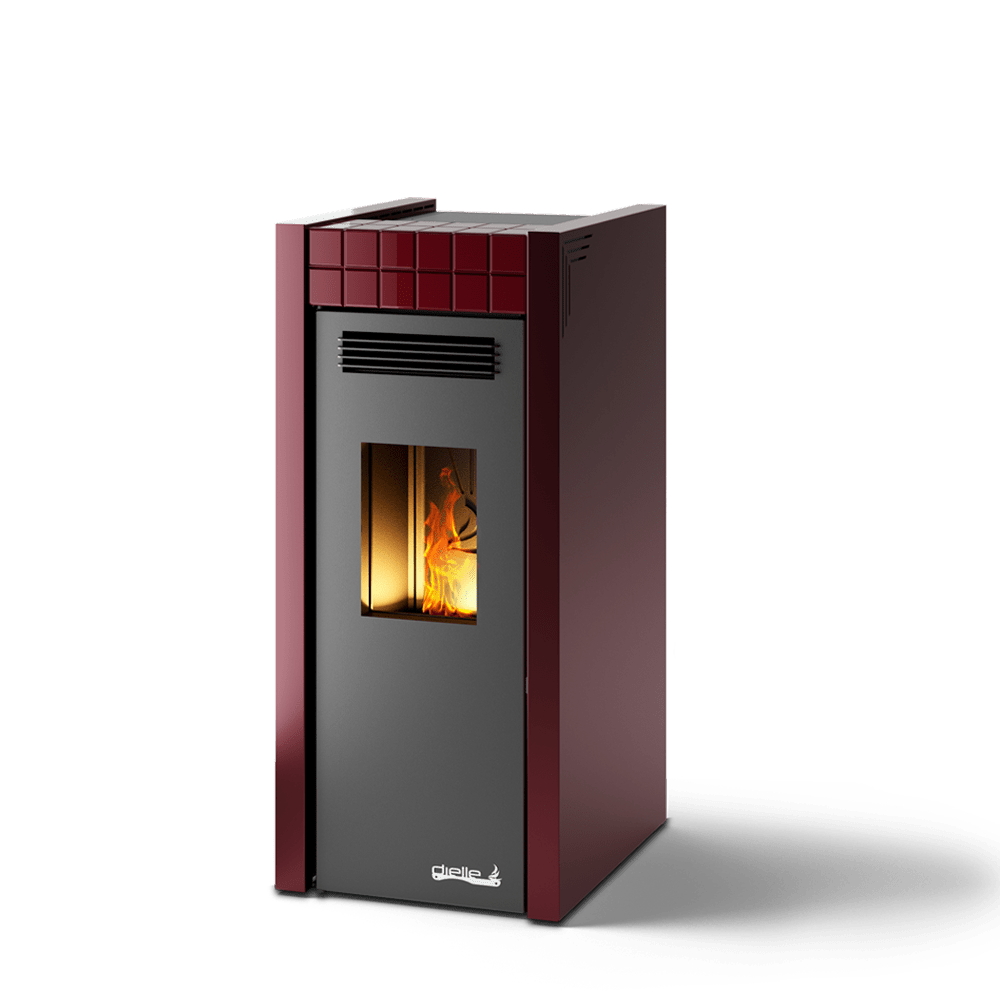 Dielle Grecale 70 Pellet Stove - Bordeaux Metallic Steel - by Dielle | Buy at Agent BBQ