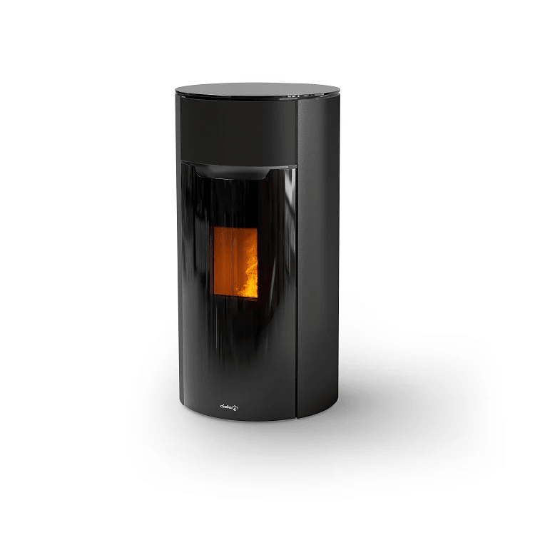 Dielle Round 70 Pellet Stove - Black Steel - by Dielle | Buy at Agent BBQ