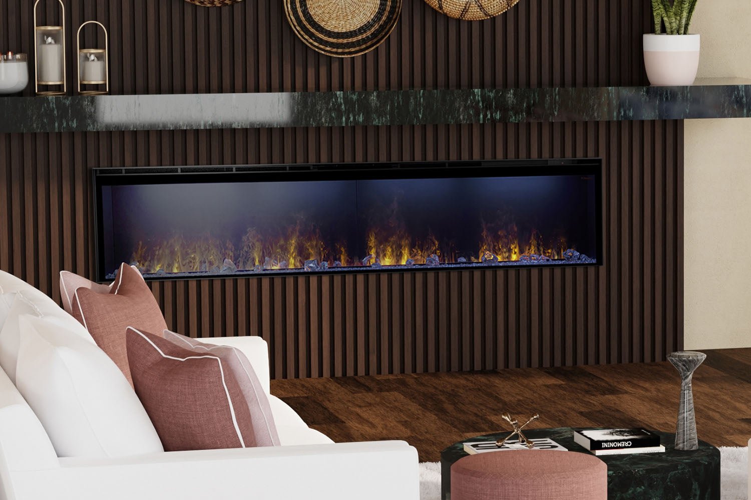 Dimplex 86" Opti - myst Linear Built - In Electric Fireplace - Electric Fireplace by Dimplex | Buy at Agent BBQ