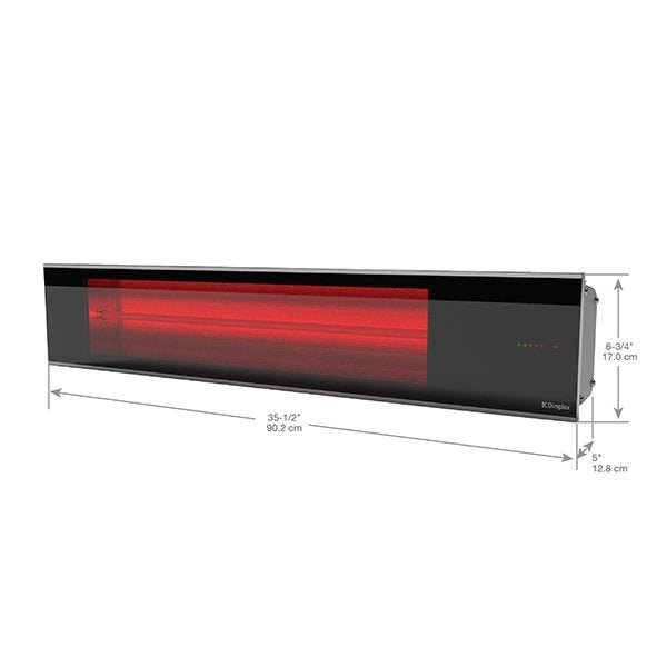 Dimplex - DIR Series 36" Indoor/Outdoor Wall - Mounted Electric Infrared Heater (1500W 120V) - DIR15A10GR - by Dimplex | Buy at Agent BBQ