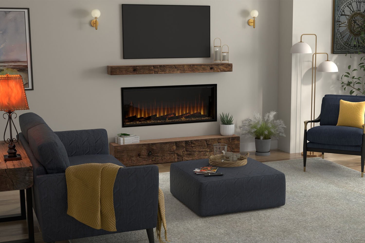 Dimplex Ignite Ultra 50" Smart Linear Multi - Side View Built - In Electric Fireplace - Electric Fireplace by Dimplex | Buy at Agent BBQ