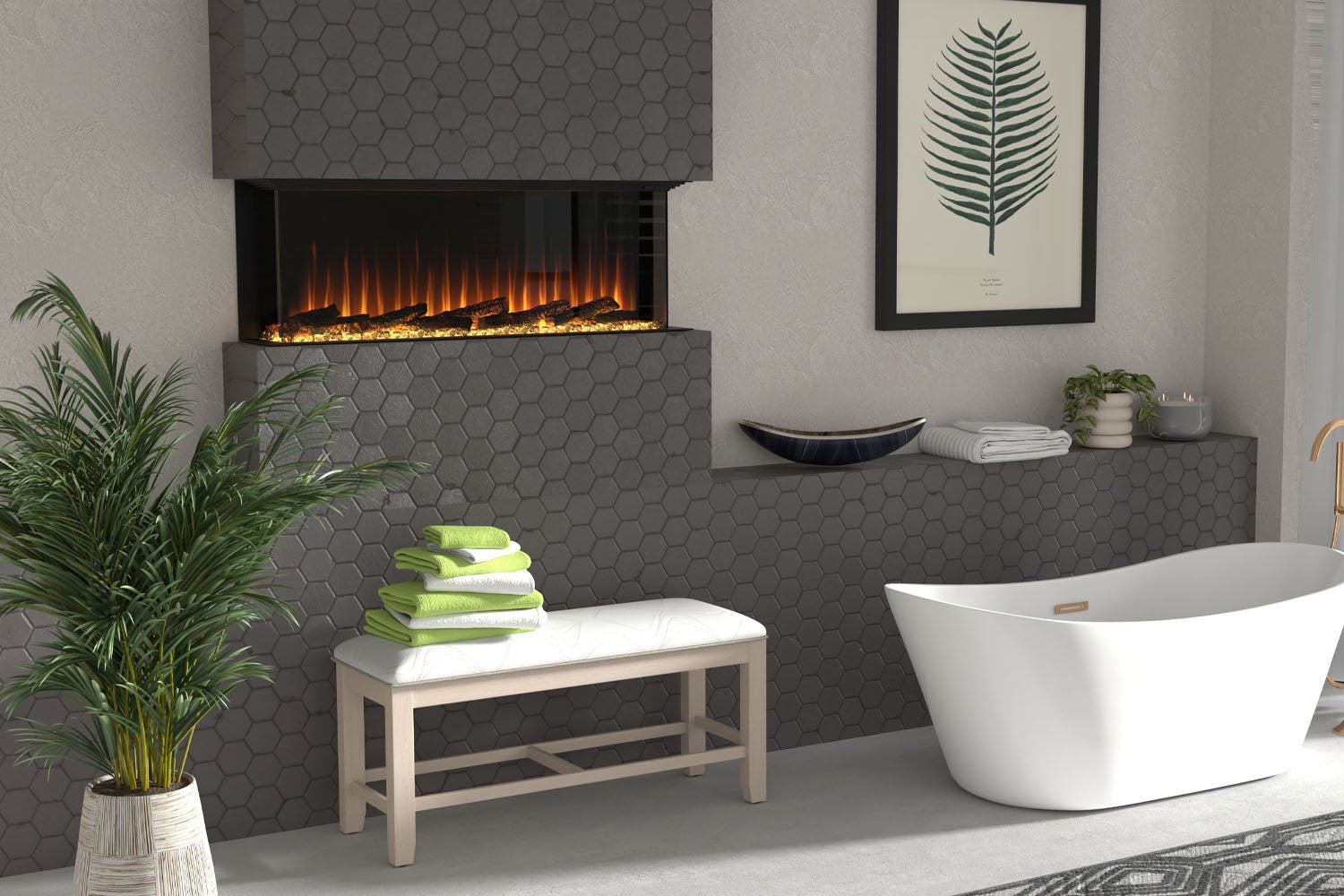 Dimplex Ignite Ultra 60" Smart Linear Multi - Side View Built - In Electric Fireplace - Electric Fireplace by Dimplex | Buy at Agent BBQ