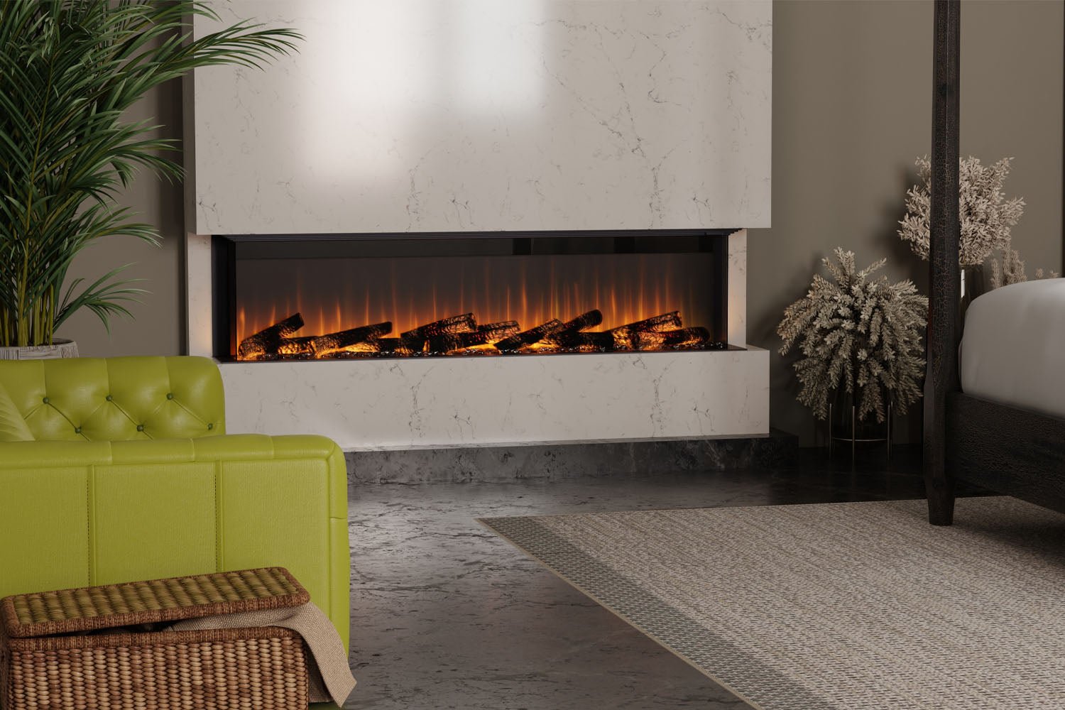 Dimplex Ignite Ultra 74" Smart Linear Multi - Side View Built - In Electric Fireplace - Electric Fireplace by Dimplex | Buy at Agent BBQ