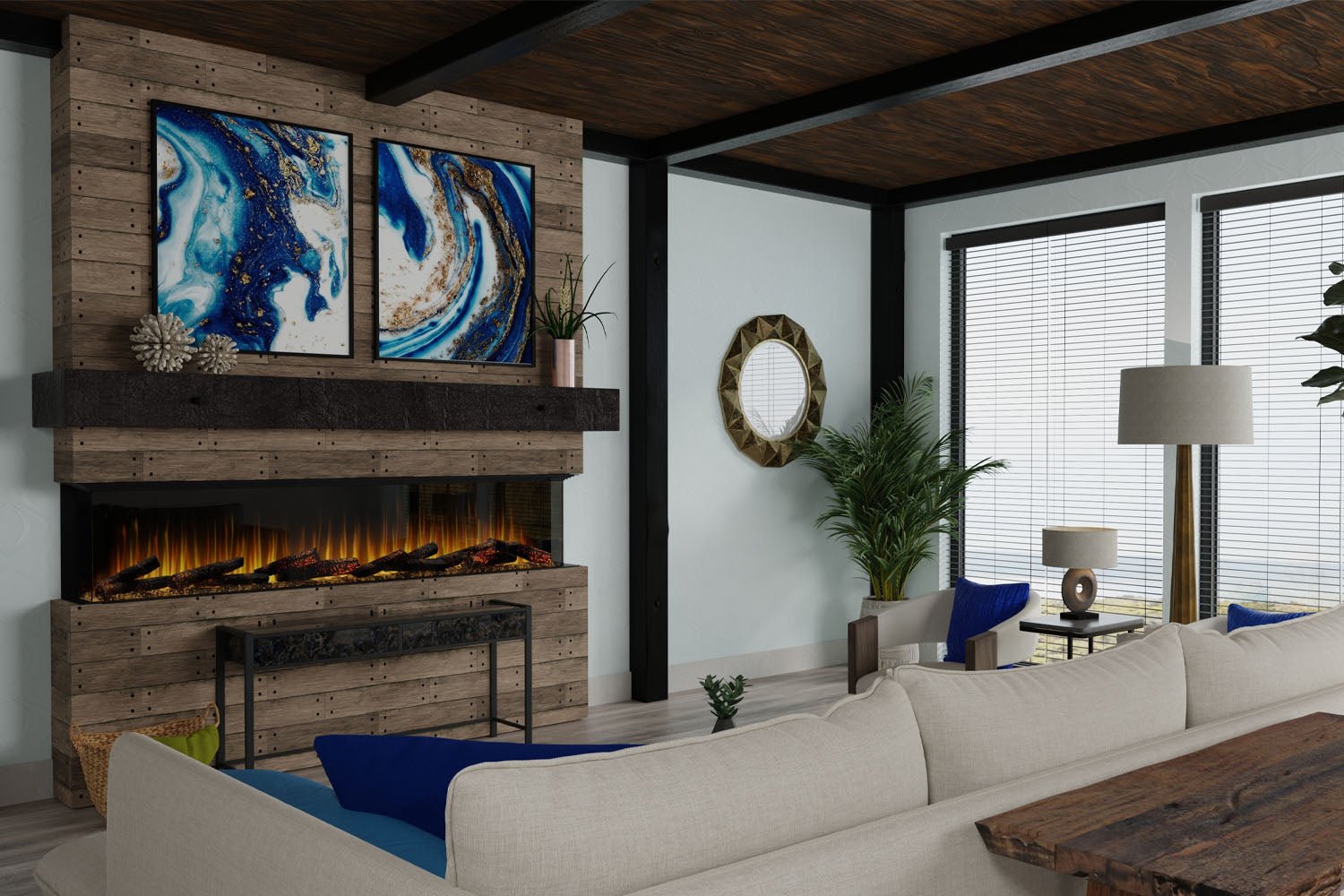 Dimplex Ignite Ultra 88" Smart Linear Multi - Side View Built - In Electric Fireplace - Electric Fireplace by Dimplex | Buy at Agent BBQ