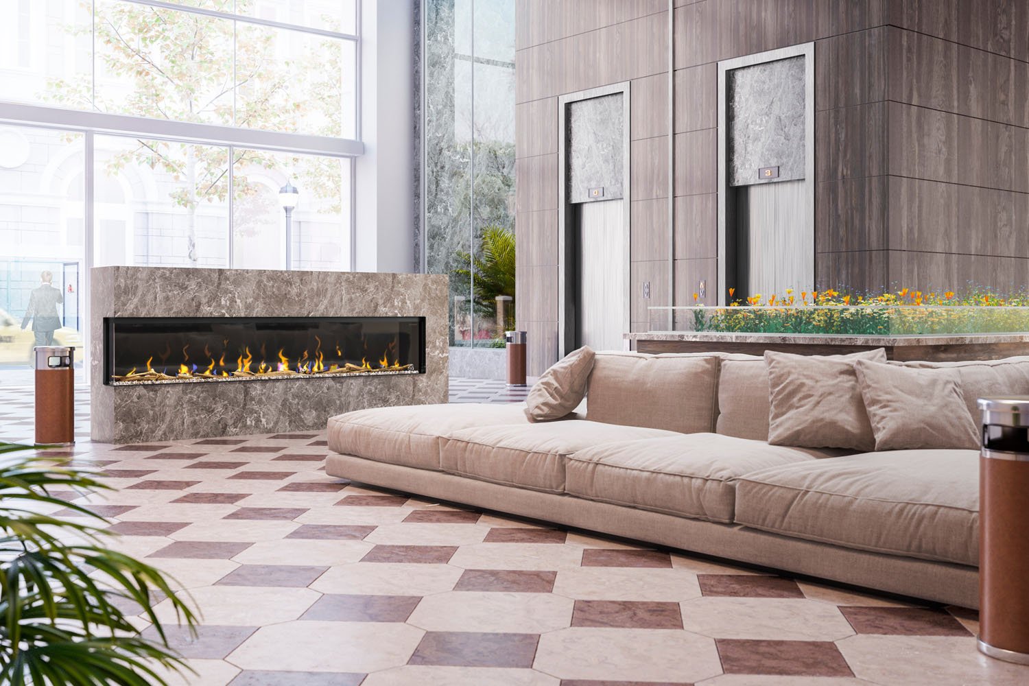 Dimplex IgniteXL Bold 100" Smart Linear Multi - Side View Built - In Electric Fireplace - Electric Fireplace by Dimplex | Buy at Agent BBQ