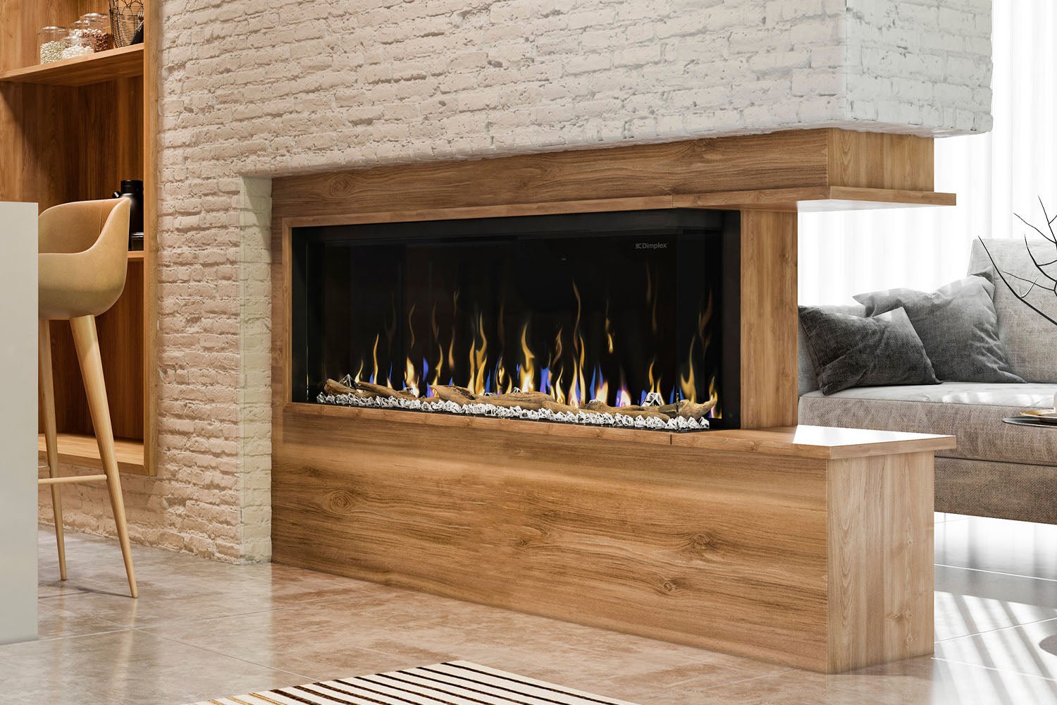 Dimplex IgniteXL Bold 50" Smart Linear Multi - Side View Built - In Electric Fireplace - Electric Fireplace by Dimplex | Buy at Agent BBQ